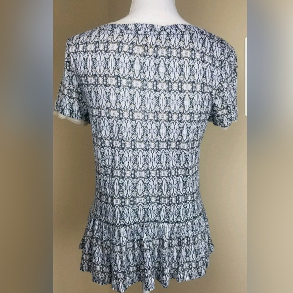 Sold: Meadow Rue Peplum Tee Shirt S Blue - Picture 7 of 8